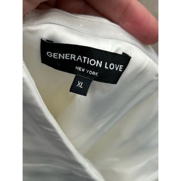 NWOT Generation Love Tube Top Back Zip Gold Chain Hem Built In Bra White XL FLAW - Picture 4 of 8